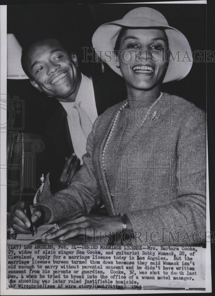 1965 Press Photo Mrs Barbara Cooke, Wife of Rock and Roll Star, Sam Cooke - Historic Images