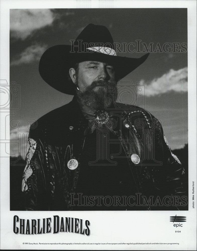 Press Photo Charlie Daniels, Country Music and Rock and Roll Singer - Historic Images