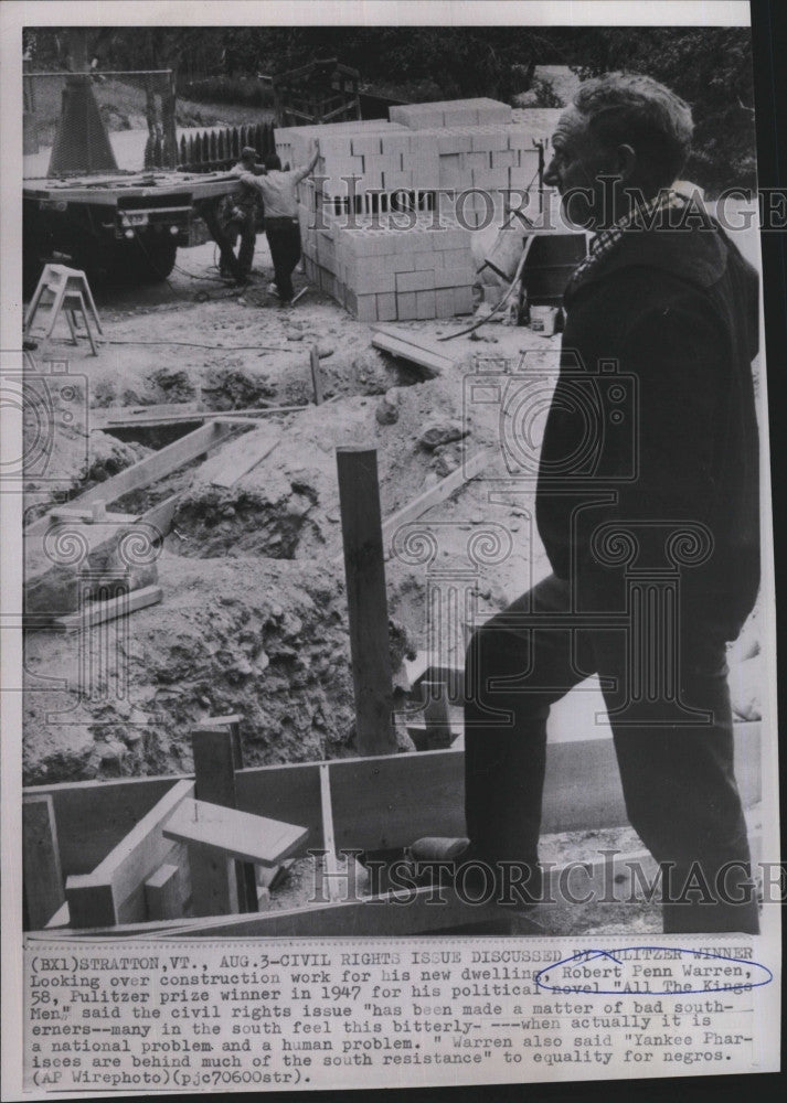 1963 Press Photo Robert Penn Warren Pulitzer Prize Winner 1947 - Historic Images