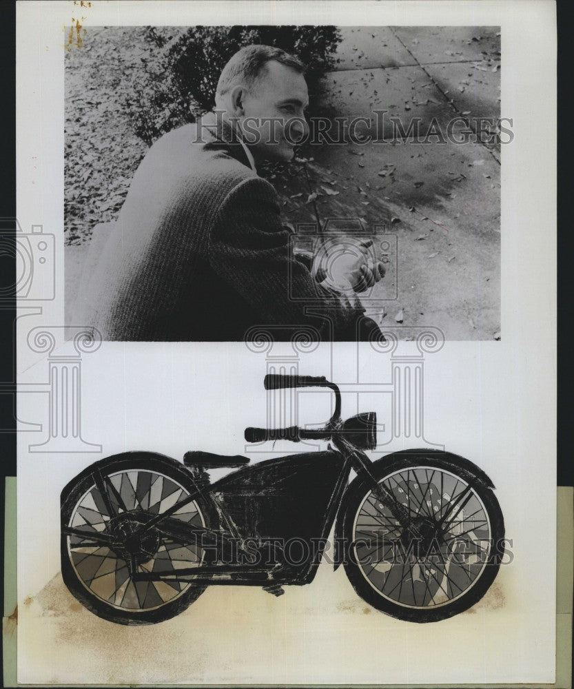 1964 Press Photo Marion Montgomery, writer of &quot;Darrell&quot;a country motorcycle boy. - Historic Images