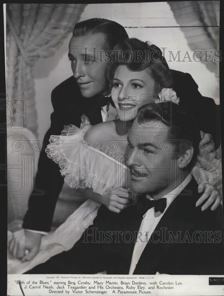 1941 Press Photo Bing Cosby,Mary Martin and Brian Donlevy in&quot;Birth of the Blues&quot; - Historic Images