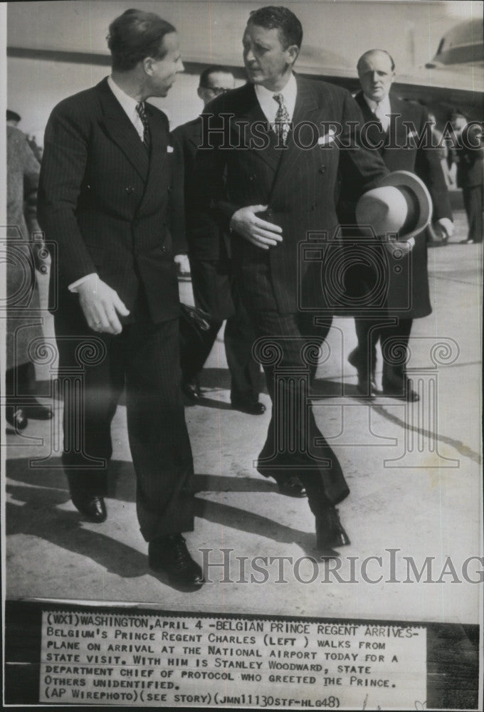 1948 Press Photo Belgium's Prince Regent Charles, Stanley Woodward - Historic Images