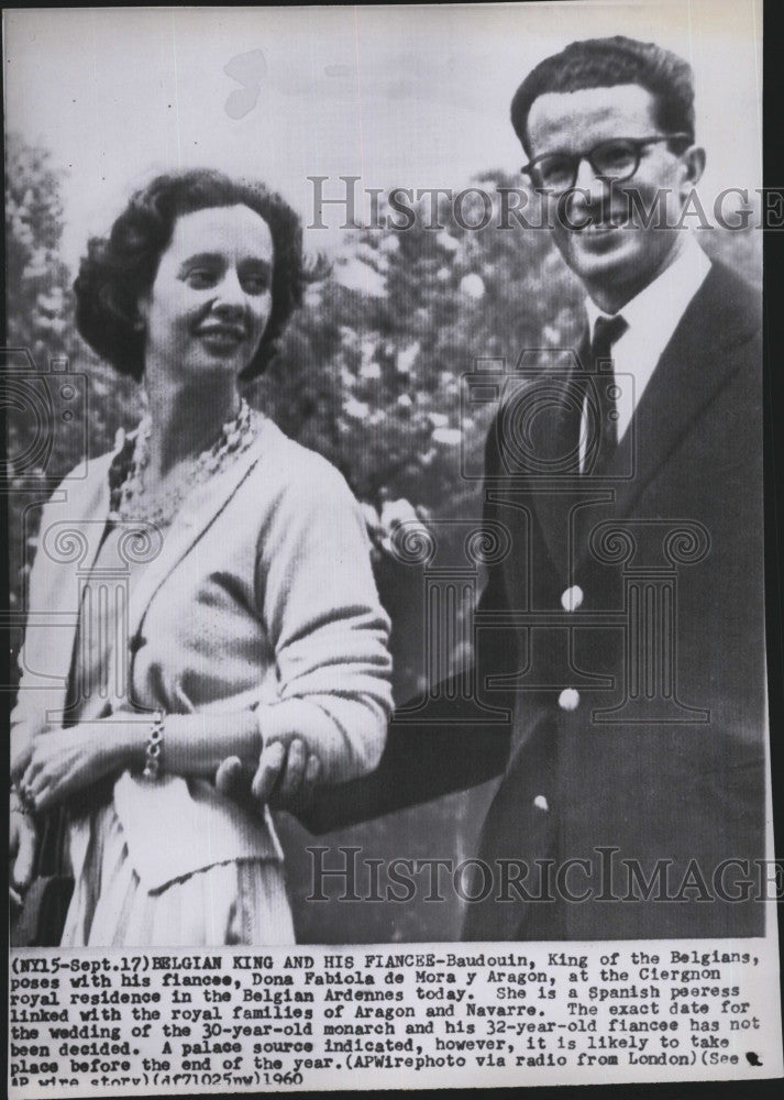 1960 Press Photo Belgian King Baudouin and his fiance - Historic Images