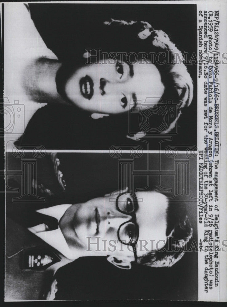 1960 Press Photo King Baudouin of Belgium and  Dona Fabiola de Mora y Aragon. - Historic Images