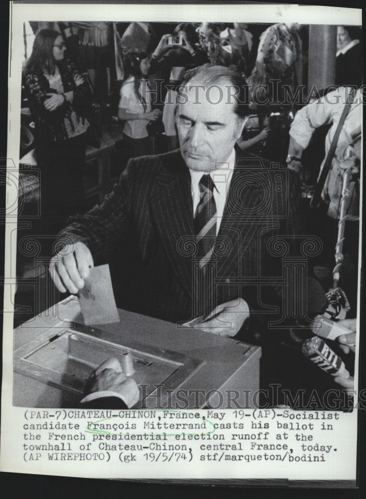 1974 Press Photo Socialist Candidate Francois Mitterrand - Historic Images