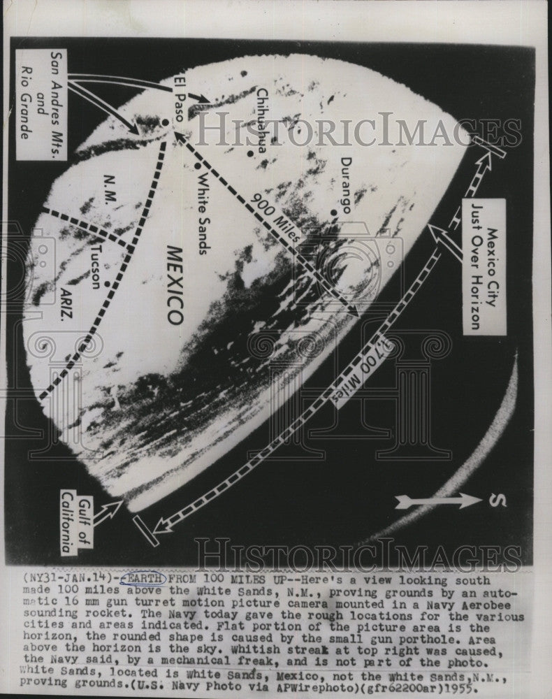 1955 Press Photo Earth view looking at the South. - Historic Images