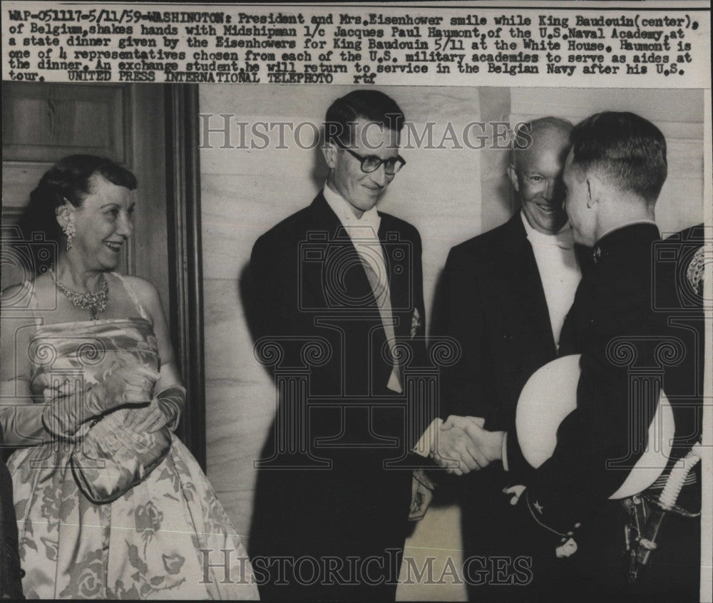 1959 Press PhotoPresident &amp; Mrs Eisenhower &amp; Belgium King Baudouin - Historic Images