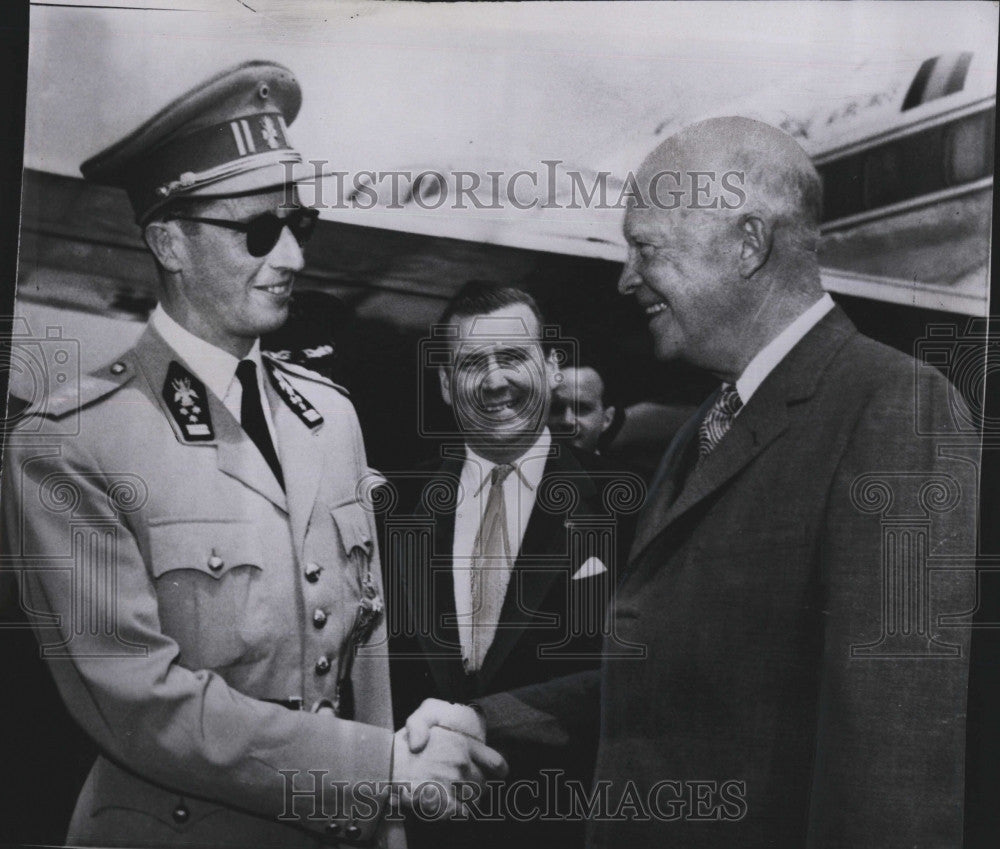 1959 Press Photo President Eisenhower &amp; Belgium King Baudouin - Historic Images