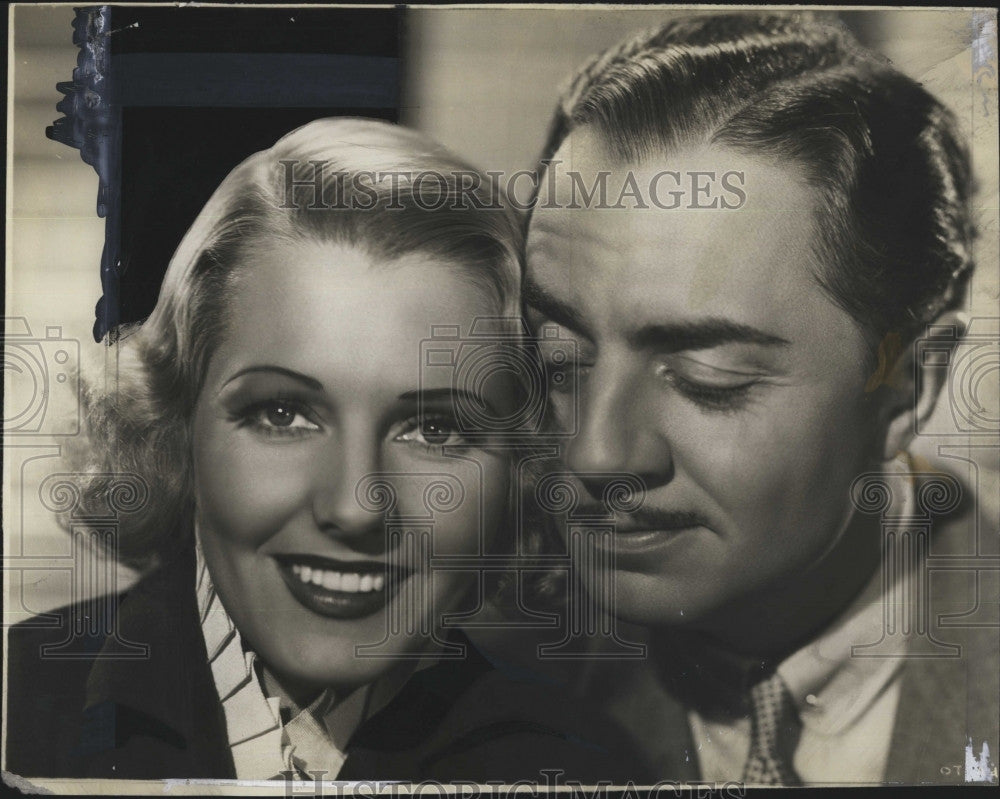1936 Press Photo Actors Jean Arthur & William Powell - Historic Images