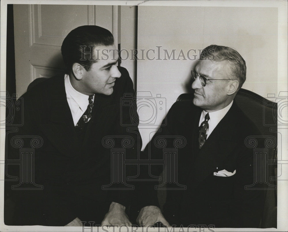 1942 Press Photo Actors, Boudreau &amp; Harridge - Historic Images