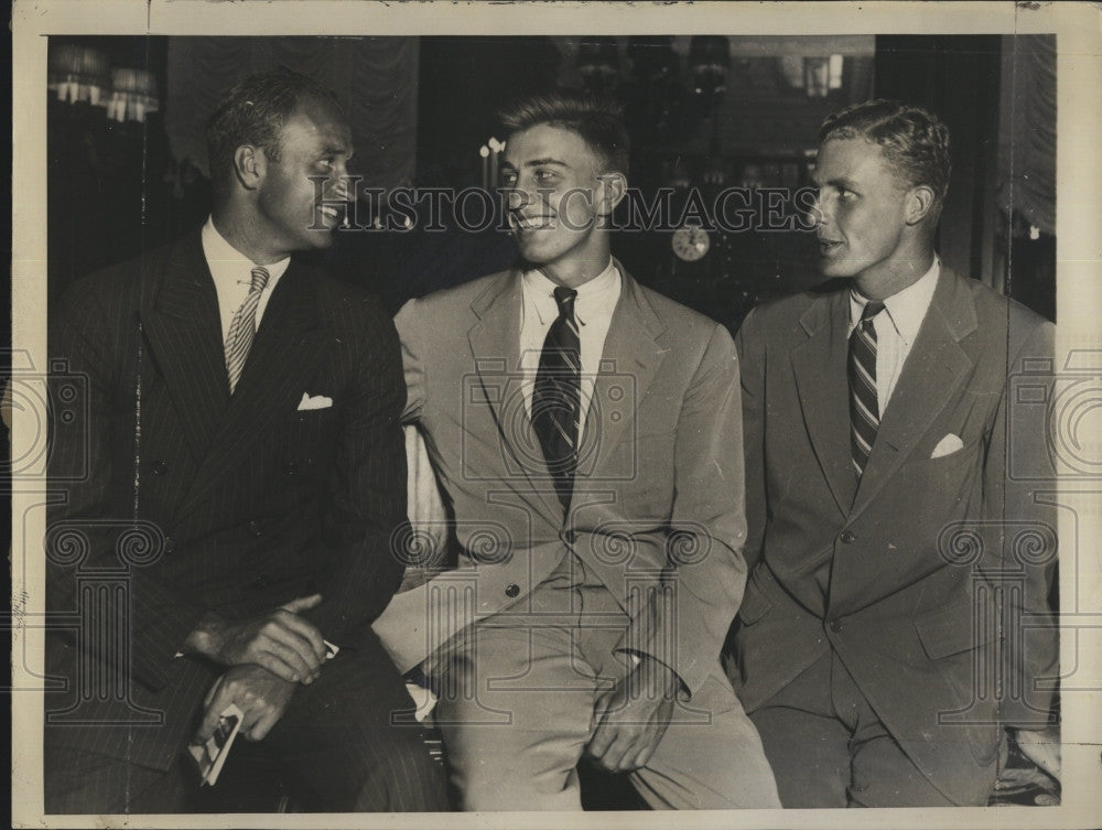 1934 Press Photo Pres. sons James & Franklin Roosevelt & D Eckson - Historic Images