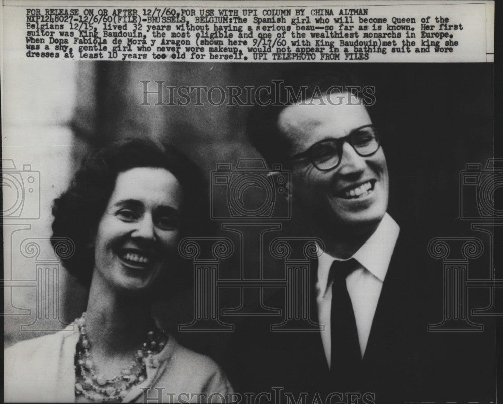 1960 Press Photo Belgian King Baudouin and Queen Fabiola - Historic Images