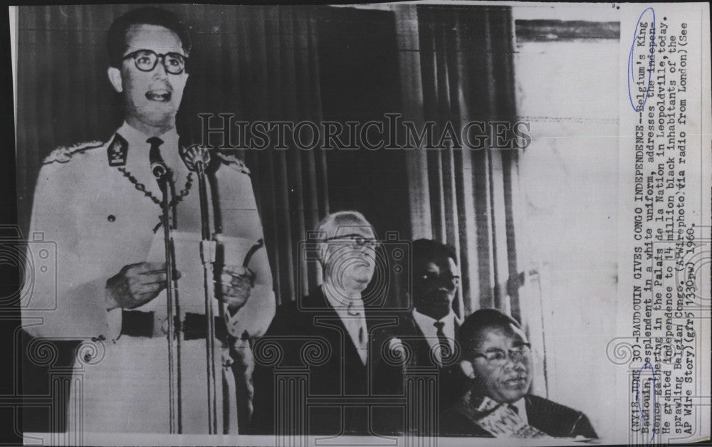 1960 Press Photo Belgium&#39;s King Baudouin addresses Independence gathering - Historic Images