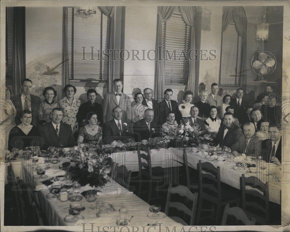 1954 Press Photo Mt=r &amp; Mrs Thomas J. Burke at a Gala party - Historic Images