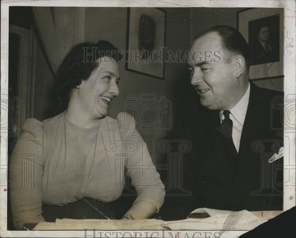1940 Press Photo Mass. Democrat William Burke & wife - Historic Images