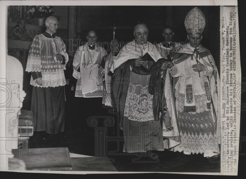 1952 Press Photo The Most Rev Joseph P. Burke, Cardianl Spellman - Historic Images