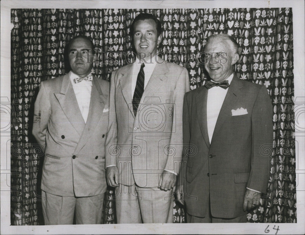 1954 Press Photo Torby McDonald,Thomas Burke &amp; Sen Burton Faulkner - Historic Images