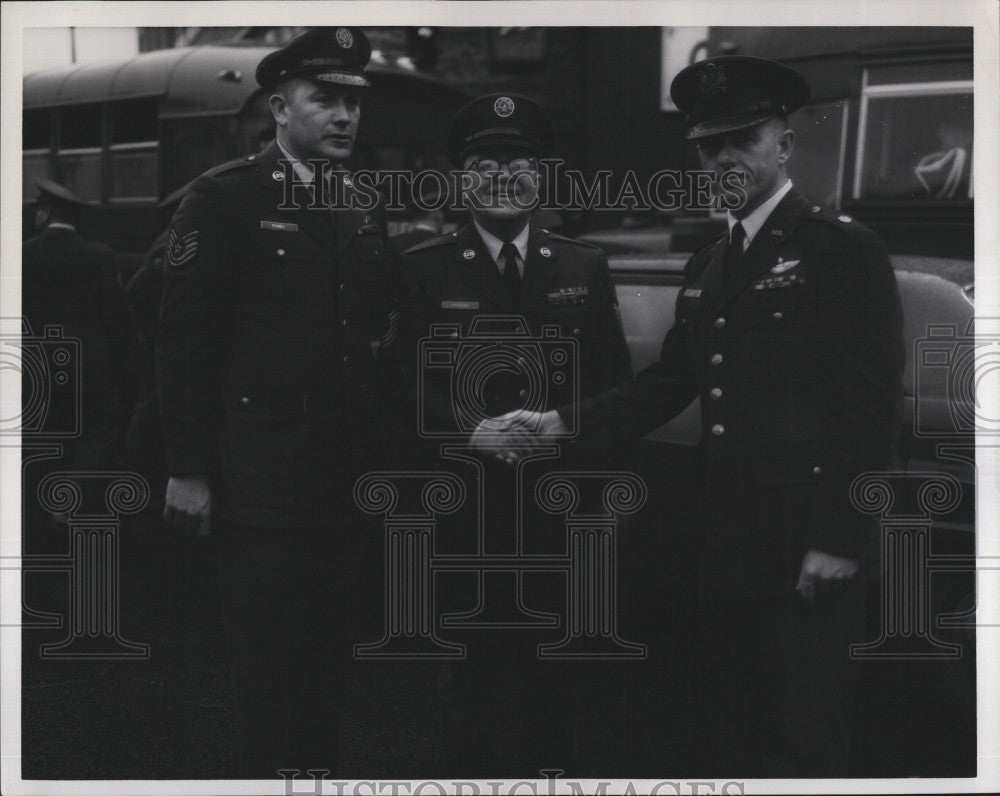 1968 Press Photo Brighton, Mass police WJ Burke Jr, LG Hanscom &amp; Fred Bedford - Historic Images