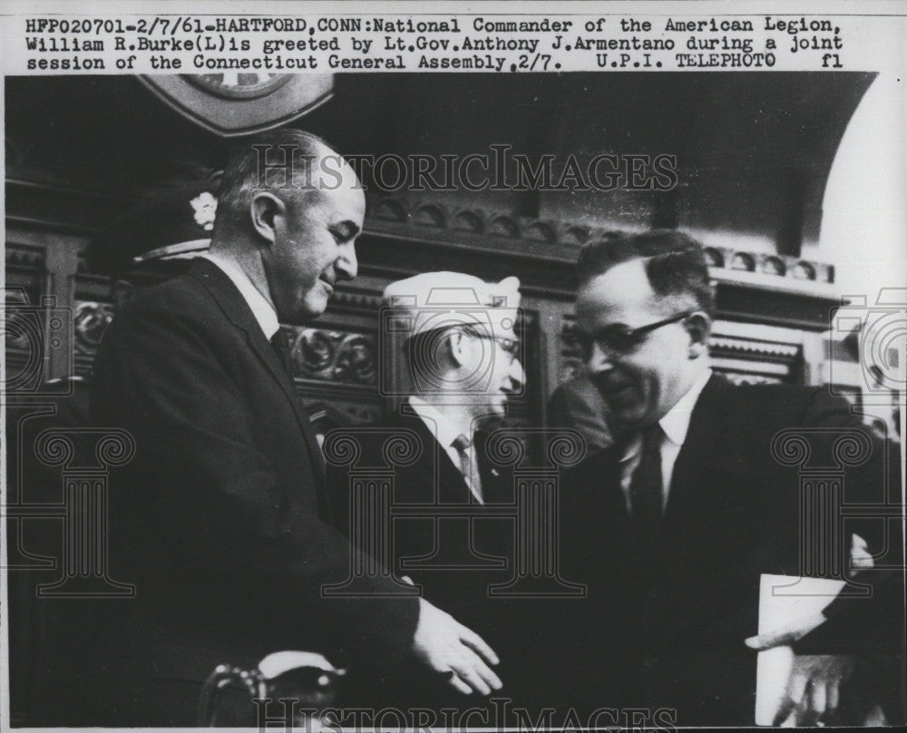 1961 Press Photo William Burke, Commander of the American Legion - Historic Images