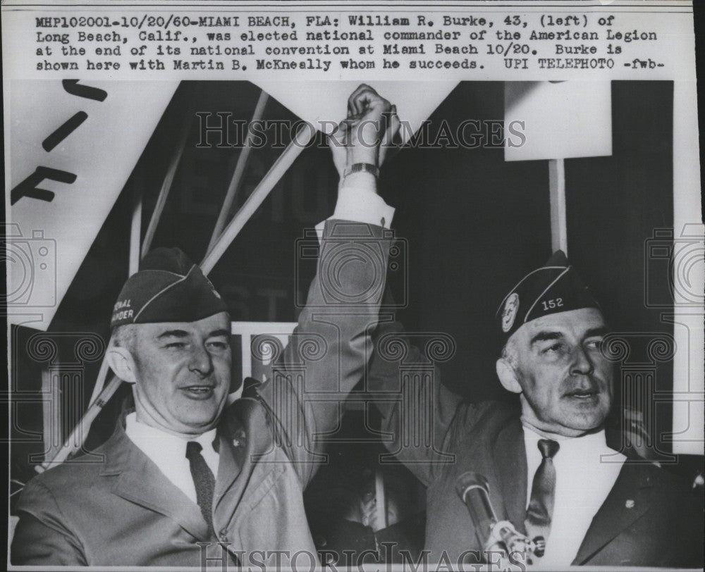 1960 Press Photo William Burke, Commander of the American Legion - Historic Images