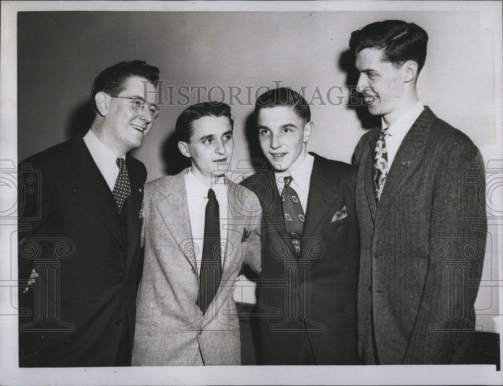 1946 Press Photo William Burke, Louis Milio, Heil, Weyand in Speech Contest - Historic Images