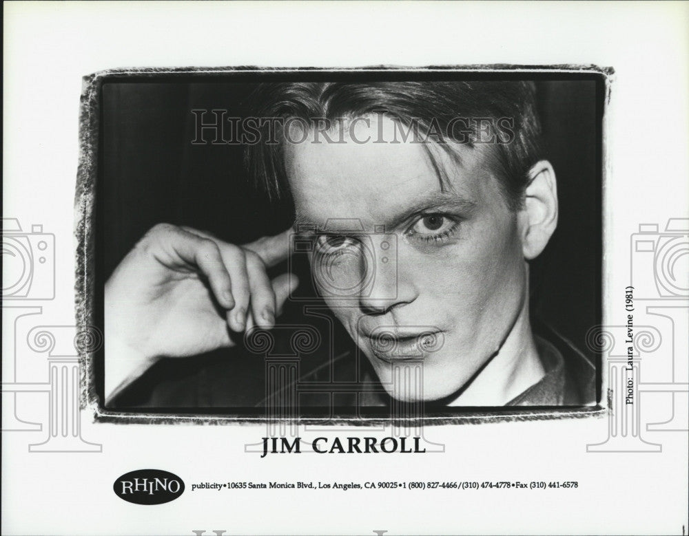 1981 Press Photo Musician, Jim Carroll for Rhino - Historic Images