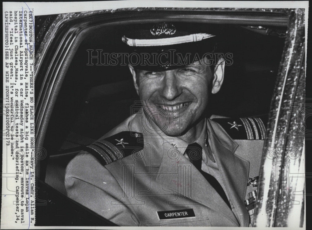 1973 Press Photo Navy Lt Cmdr Allan R. Carpenter , Vietnam POW for 7 yrs - Historic Images