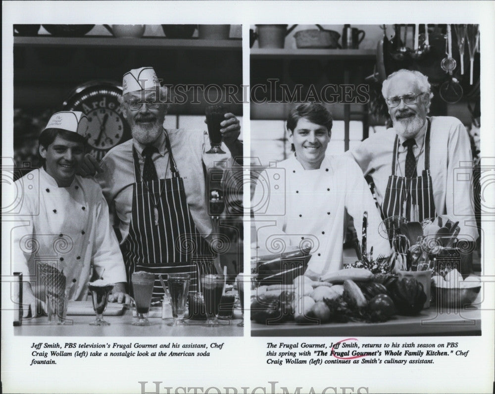 Press Photo Jeff Smith, Chef Craig Wollam &quot;The Frugal Gourmet&#39;s Whole Family&quot; - Historic Images