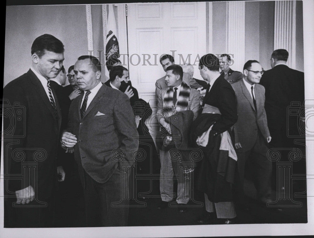 1963 Press Photo Governor Endicott Peabody, Press Secretary James Smith - Historic Images