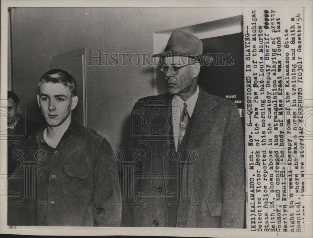 1954 Press Photo Deputy Sheriff Connor, Louis Maurice Smith - Historic Images