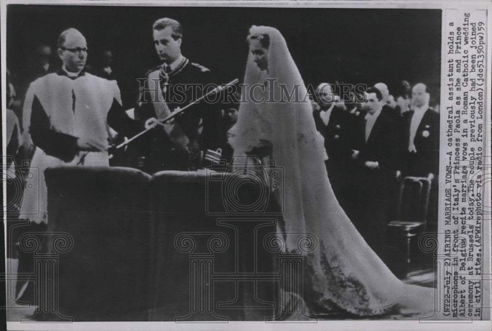 1959 Press Photo Prince  Albert &amp; Princess Paola of Belgium - Historic Images