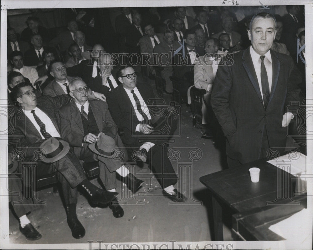 1959 Press Photo J William Berlanger President Massachusetts CIO AFL Sales Tax - Historic Images