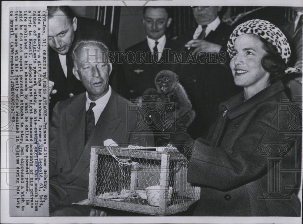 1962 Press Photo Belgium Ex  King Leopold &amp; wife Princess Liliane - Historic Images