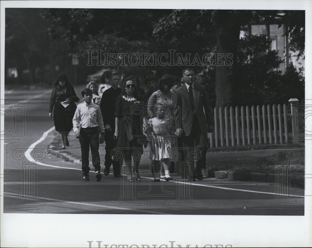 Press Photo Melissa Benoit Funeral Kingston Murder - Historic Images