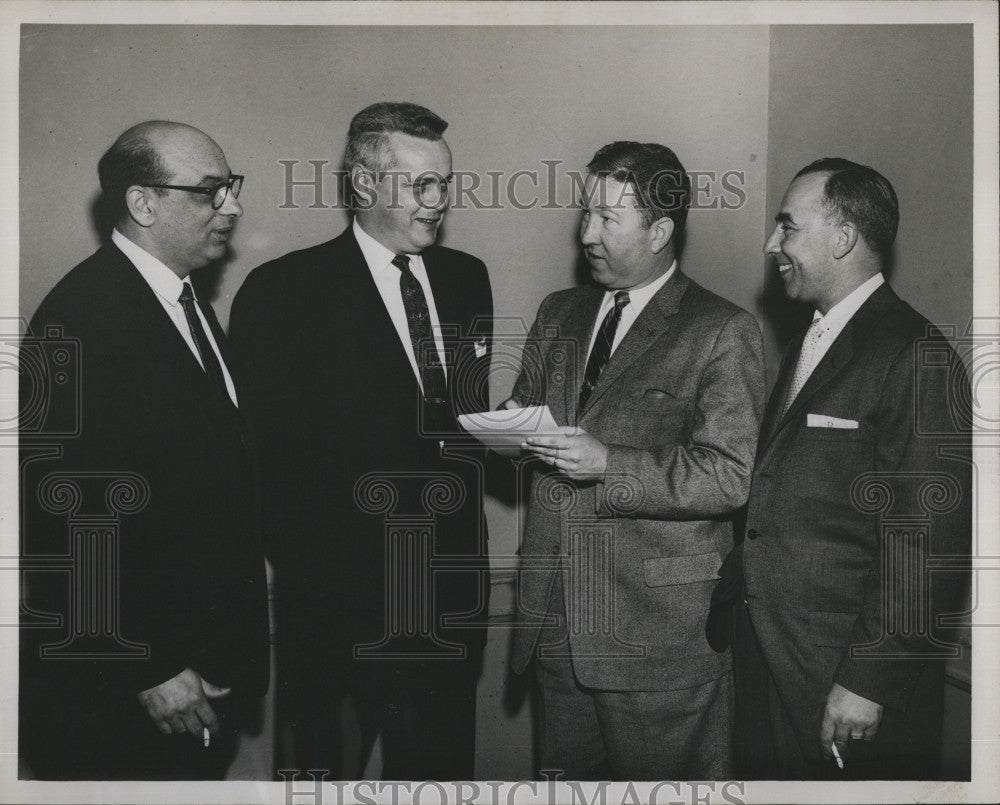 1957 Press Photo York Safe &amp; Lock Education Dealer Stanley Worksman Burton Ekert - Historic Images