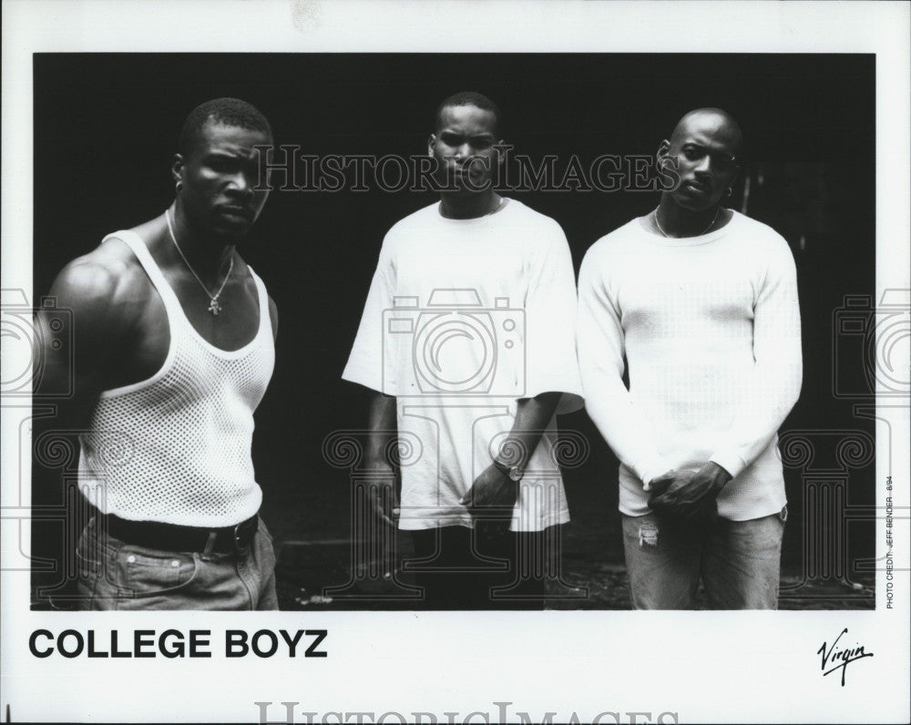 Press Photo College Boyz  American hip hop group. Squeak, Humphry and DJ Cue. - Historic Images