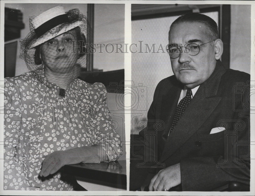 1940 Press Photo Commander Earl Winfield Spencer, wife Mrs. Norma Spencer - Historic Images