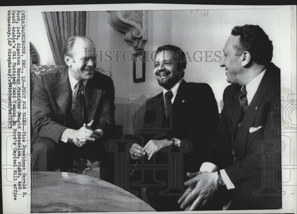 1973 Press Photo Vice President Gerald Ford, Algerian&#39;s Belaid Abdesalem - Historic Images