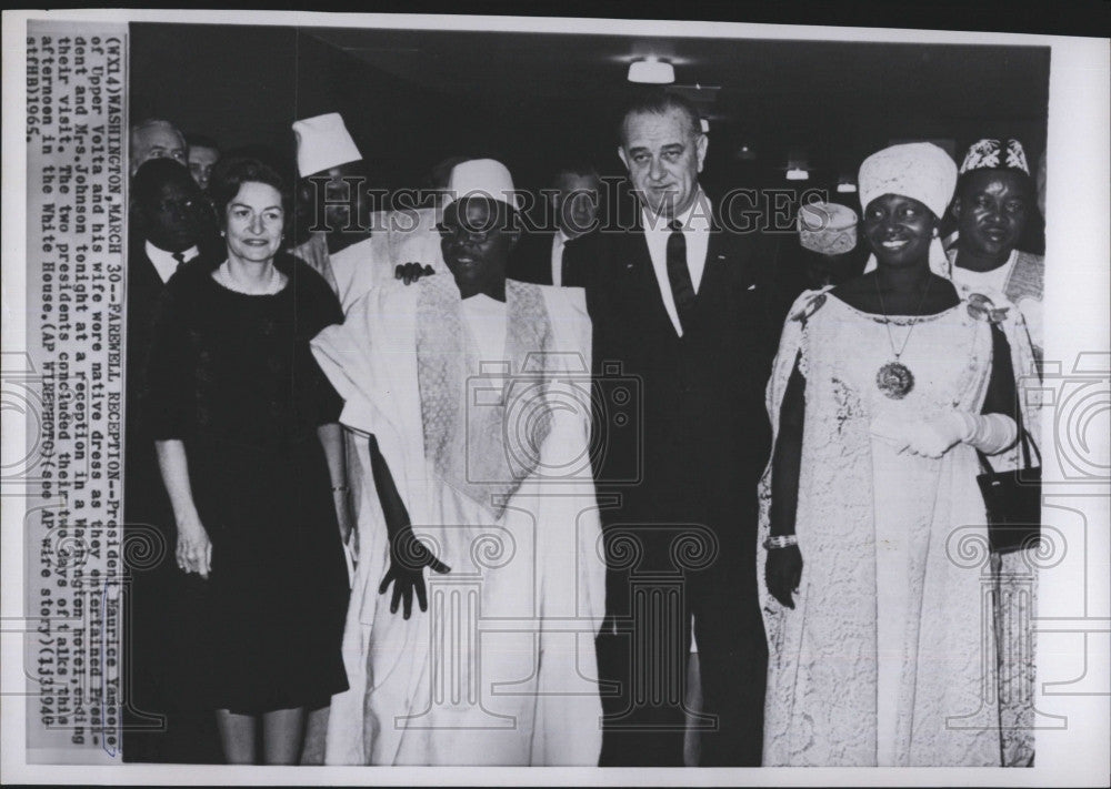 1940 Press Photo Pres. Maurice Yameogo of Upper Volta and Pres. Johnson . - Historic Images