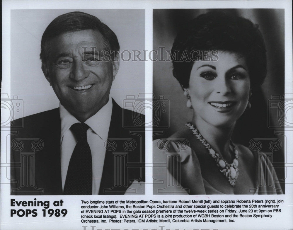 Press Photo Baritone Robert Merrill and Soprano Roberta Peters in Boston Opera. - Historic Images