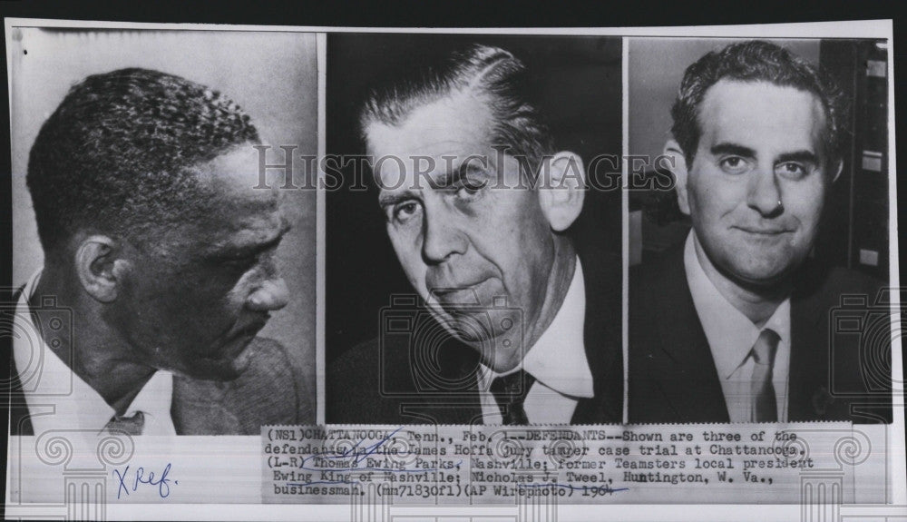 1964 Press Photo Thomas Ewing,Nicholas Tweel &amp; Huntington W. During Trial - Historic Images