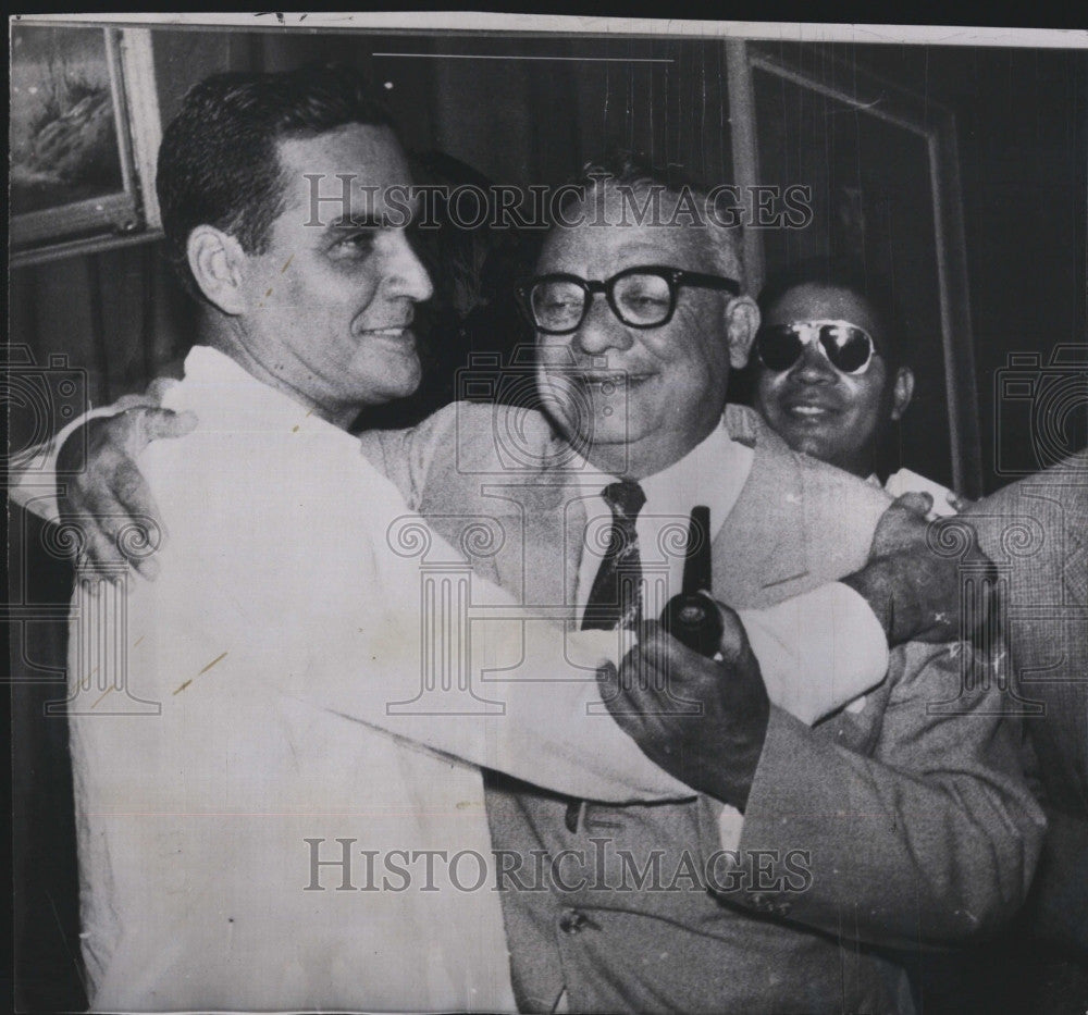 1958 Press Photo Rear Adm. W. Larrazabal, President-Elect Romulo Betancourt - Historic Images