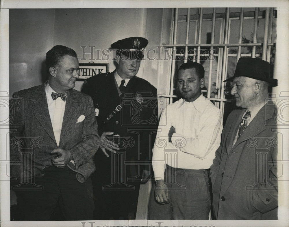 1949 Press Photo Ralph Colack Held on Murder Charge of Mr &amp; Mrs Arthur Poole - Historic Images