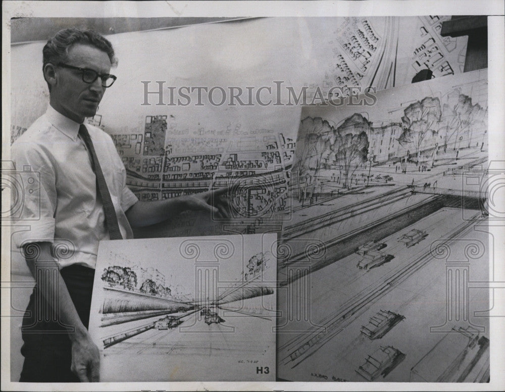 1965 Press Photo Alexander Cvejanovic, Architects Collaberative shows - Historic Images