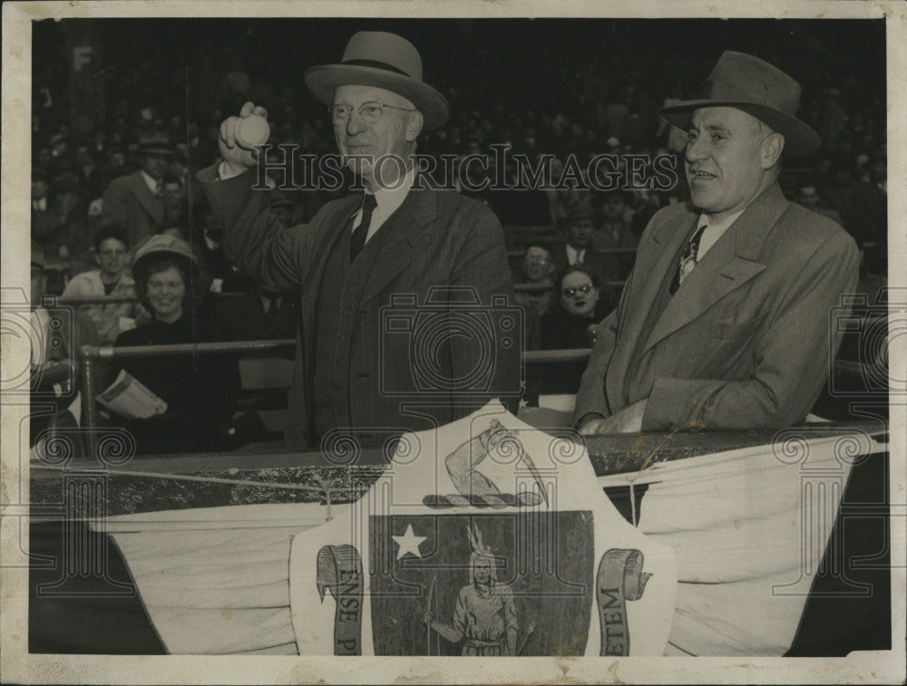 1948 Press Photo Lt Governor Arthur Coolidge Throws 1st Pitch - Historic Images