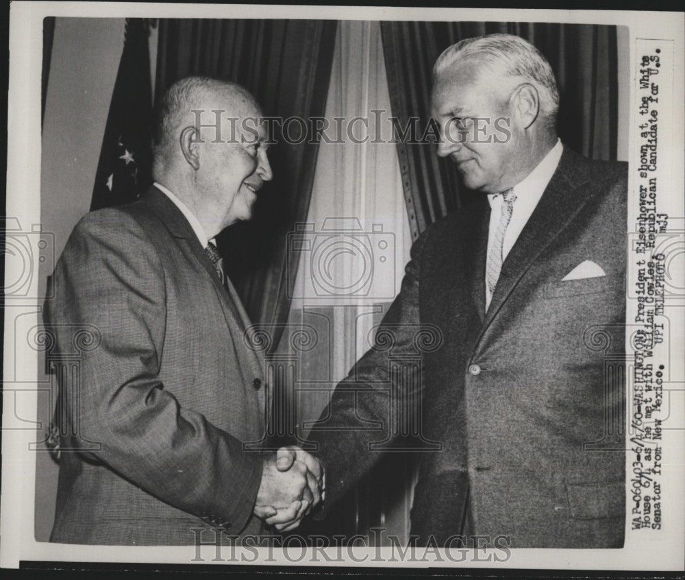 1960 Press Photo President Eisenhower, William Cowles - Historic Images