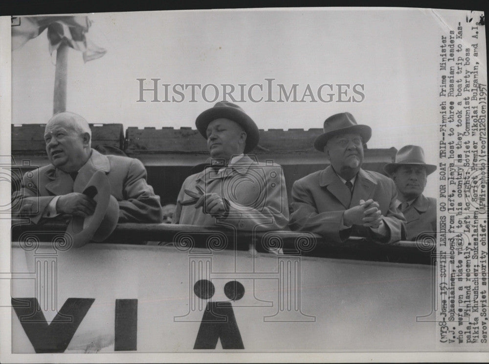 1957 Press Photo Finland Prime Minister VJ Sukeelainen - Historic Images