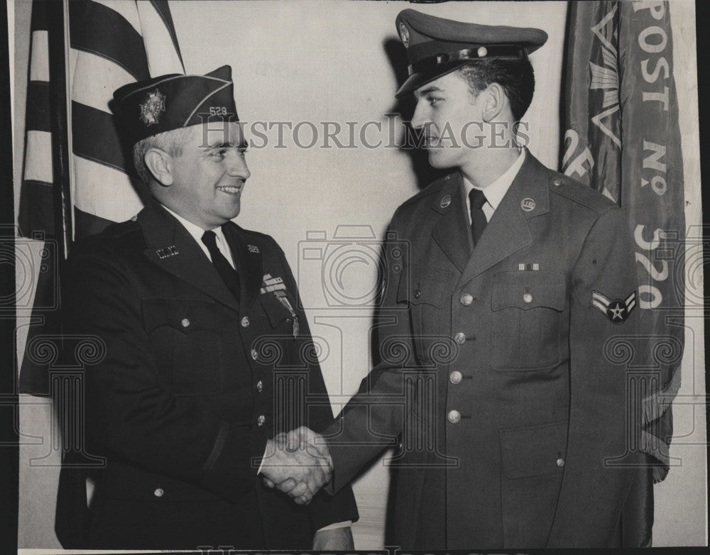 1963 Press Photo Junior Vice Commander Joseph Perault Son Airman Joseph Perault - Historic Images