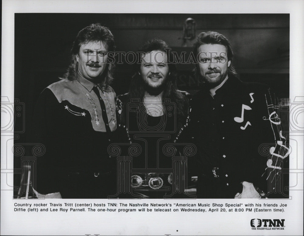 Press Photo Travis Tritt, Joe Diffie, Lee Roy Parnell - Historic Images