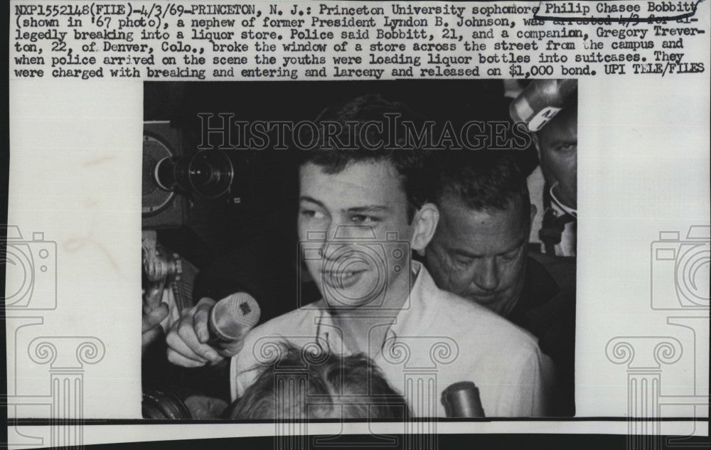 1969 Press Photo Philip Chase Bobbitt, Nephew of U.S.Pres.Johnson. - Historic Images